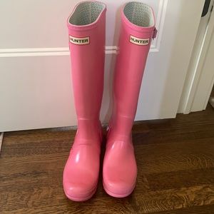 Tall Pink Hunter Boots